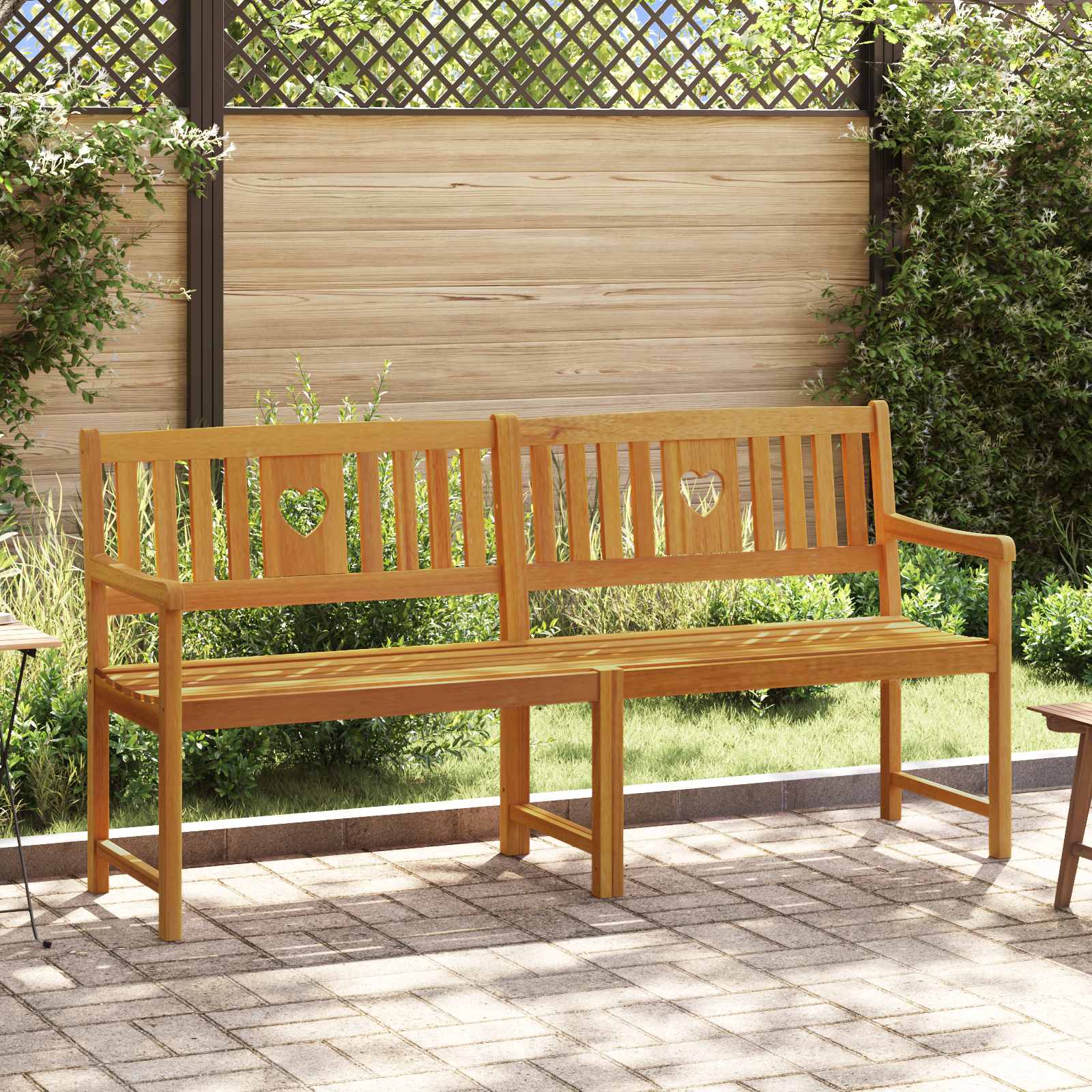 vidaXL Bancă de exterior natural 180 x 55,5 x 90 cm