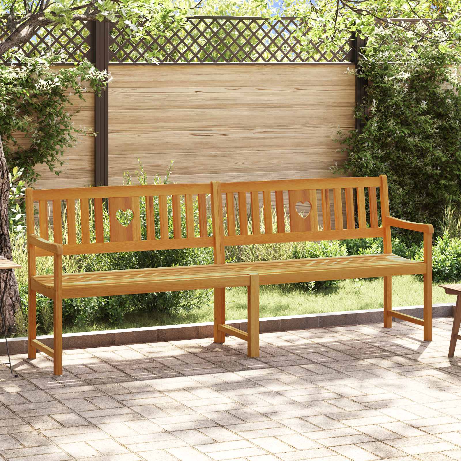 vidaXL Bancă de exterior natural 220 x 55,5 x 90 cm