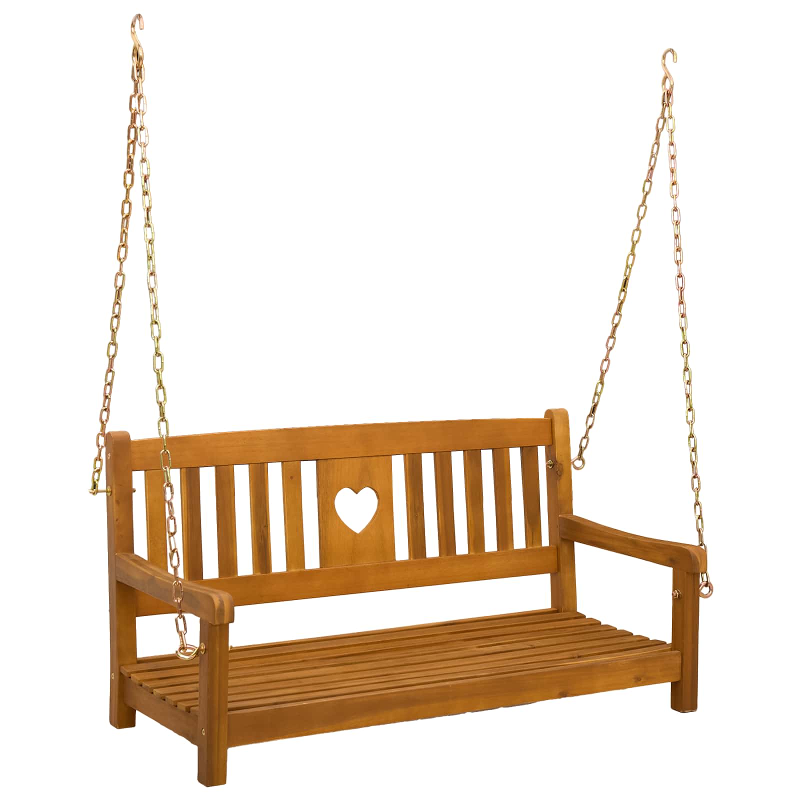 vidaXL Gugalnica za vrt Naravna 110 x 56 x 58 cm Masiven les akacije - slika 2