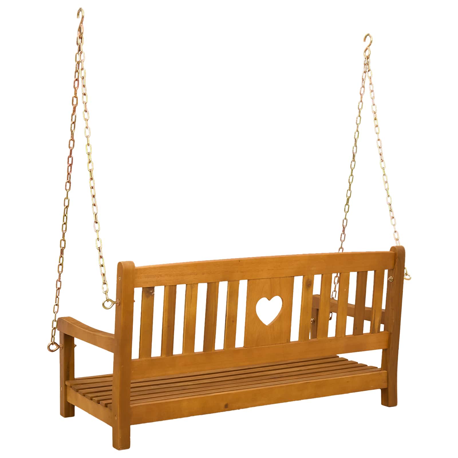vidaXL Gugalnica za vrt Naravna 110 x 56 x 58 cm Masiven les akacije - slika 5
