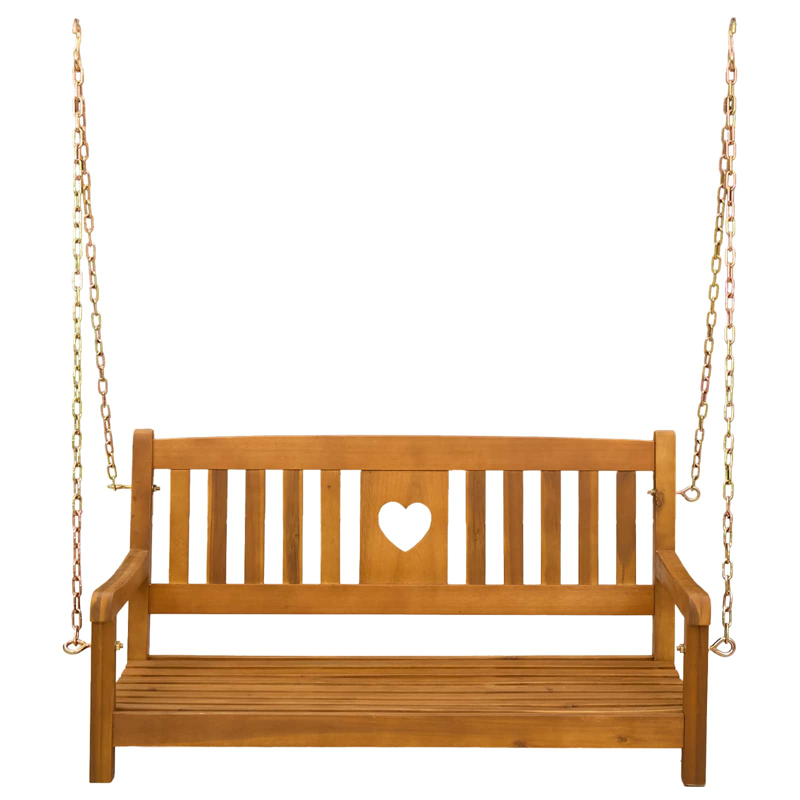 vidaXL Gugalnica za vrt Naravna 110 x 56 x 58 cm Masiven les akacije - slika 3