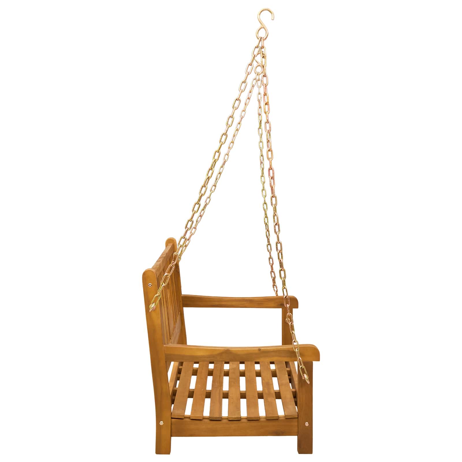 vidaXL Gugalnica za vrt Naravna 110 x 56 x 58 cm Masiven les akacije - slika 4