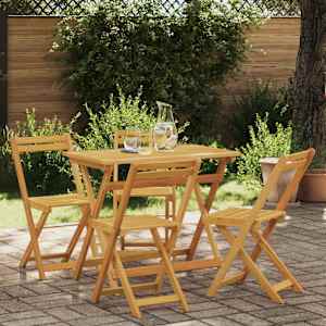 Zložljivi vrtni stoli 4 pcs Naravna 40 x 53 x 80 cm