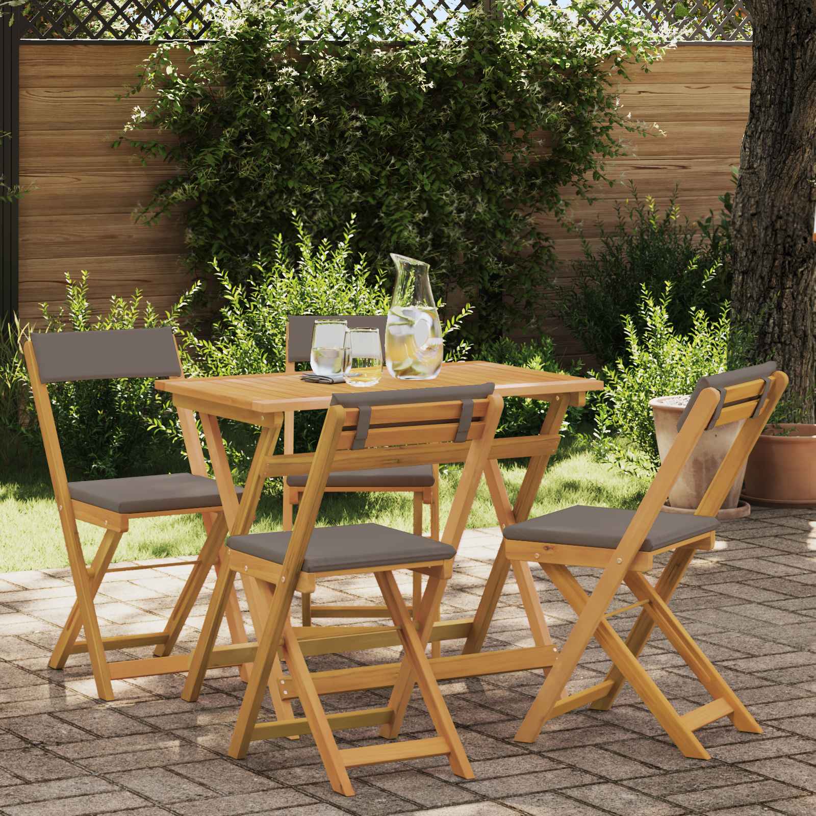 vidaXL Scaune Bistro pentru Exterior 4 pcs Gri închis 40 x 53 x 80 cm