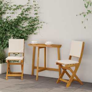 Zunanje bistro stolice 2 pcs Kremno bela 38 x 46 x 85 cm