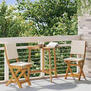 Venkovní bistro židle 2 pcs Krémově bílá 38 x 46 x 85 cm - obrázek 3