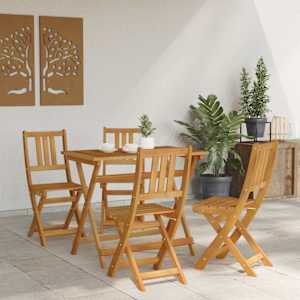 Venkovní bistro židle 4 pcs Přírodní 40 x 42 x 85 cm - obrázek 3