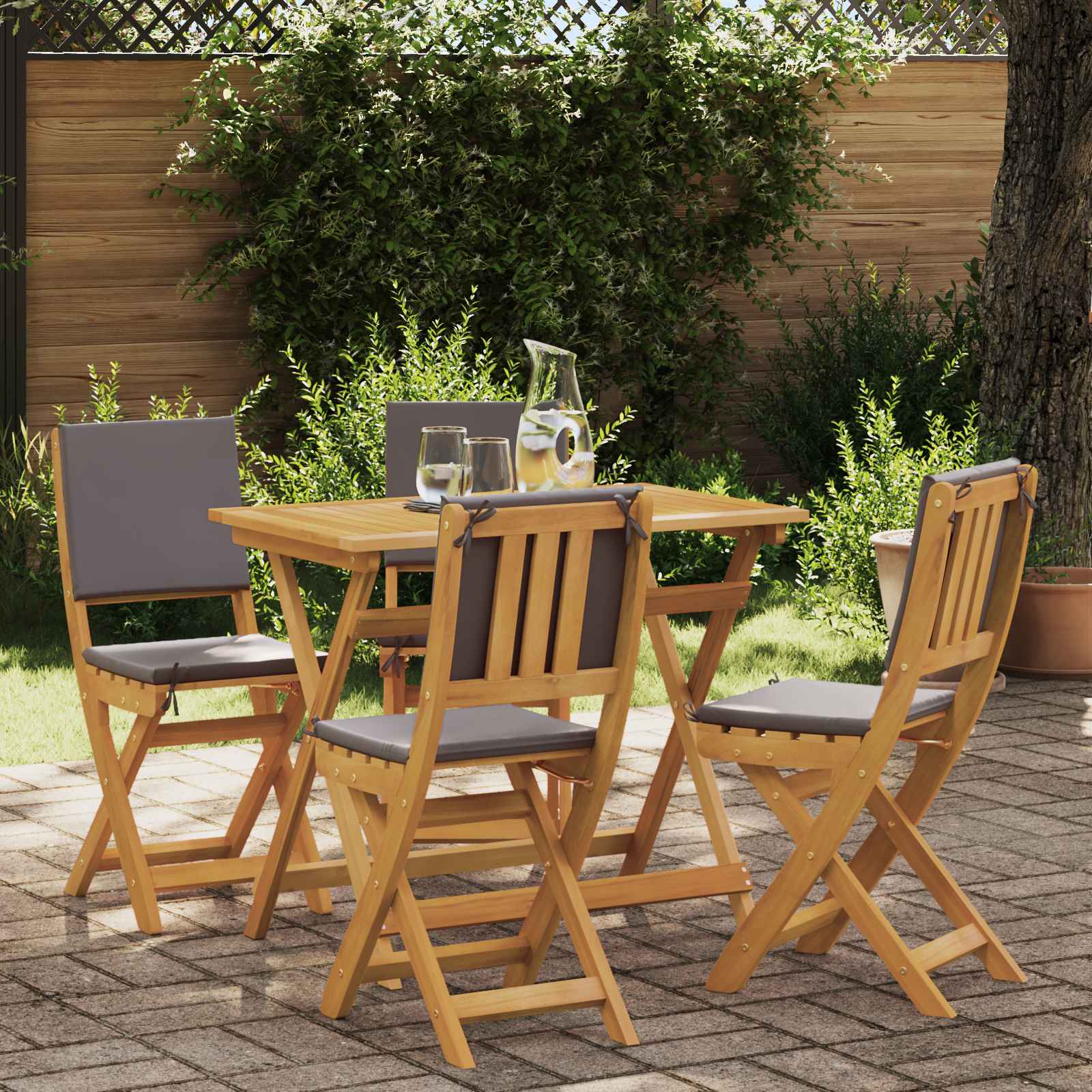 vidaXL Scaune Bistro pentru Exterior 4 pcs Gri închis 38 x 46 x 85 cm