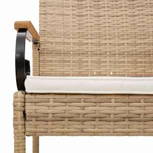 Zahradní křesla 2 pcs Beige a krémová bílá Polyratan a akácie - obrázek 10