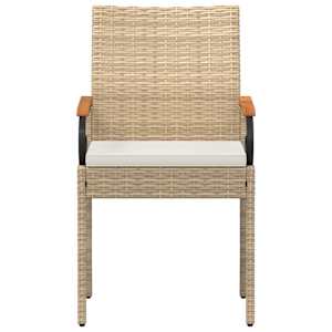 Zahradní křesla 2 pcs Beige a krémová bílá Polyratan a akácie - obrázek 6
