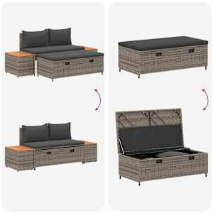 Venkovní pohovková souprava 4 -Seater 4 pcs 55 x 30 x 39 cm - obrázek 12
