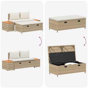 Venkovní pohovková souprava 4 -Seater 4 pcs 55 x 30 x 39 cm - obrázek 12