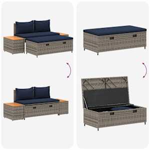 Venkovní pohovková souprava 4 -Seater 4 pcs 55 x 30 x 39 cm - obrázek 12
