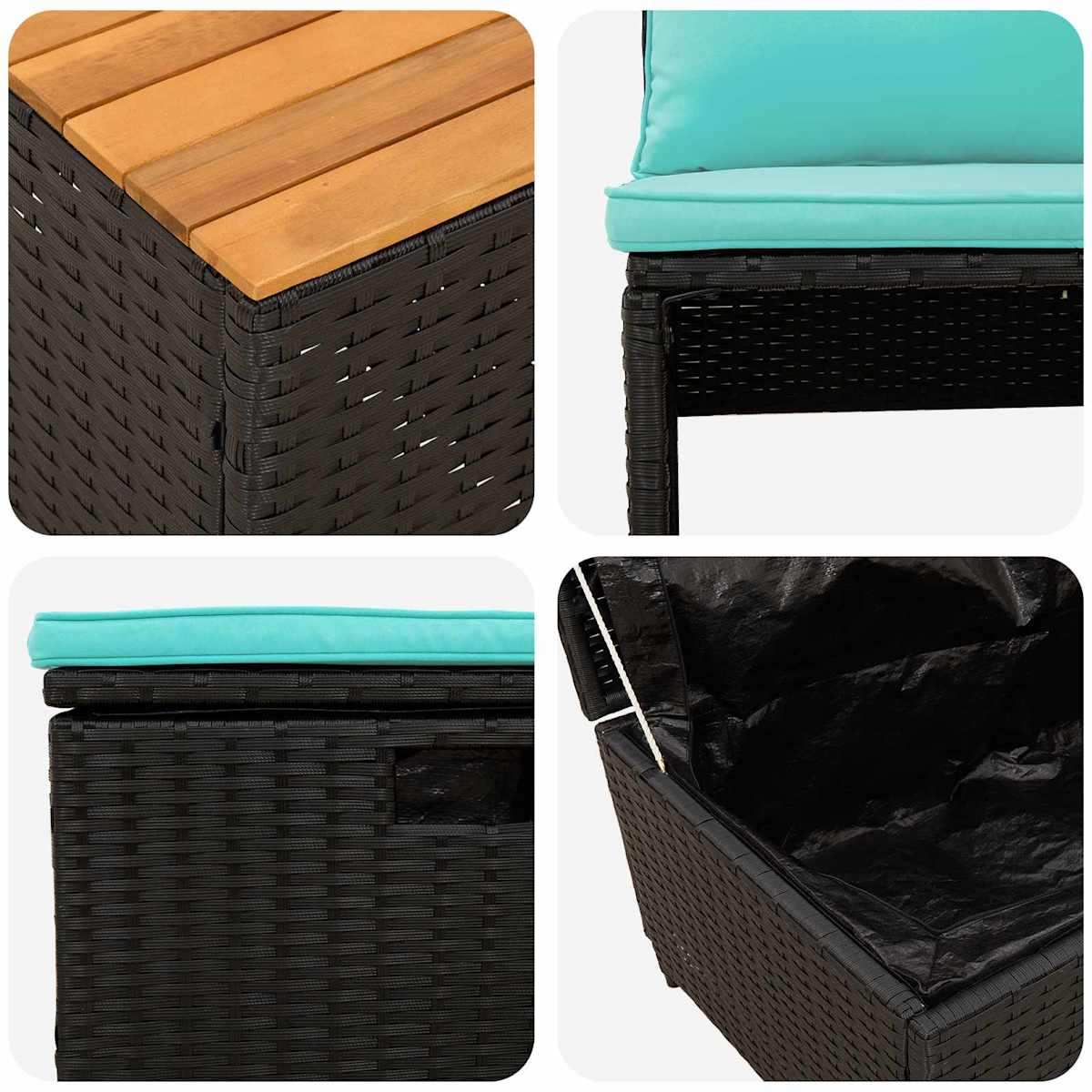Udendørs sofagruppe 4 -Seater 4 stk. 55 x 30 x 39 cm - Billede 11