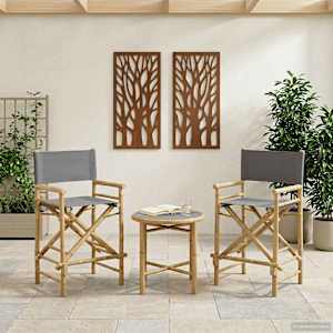 Zložljiv režiserski stol 2 pcs Naravna 58 x 48 x 115 cm Bambus