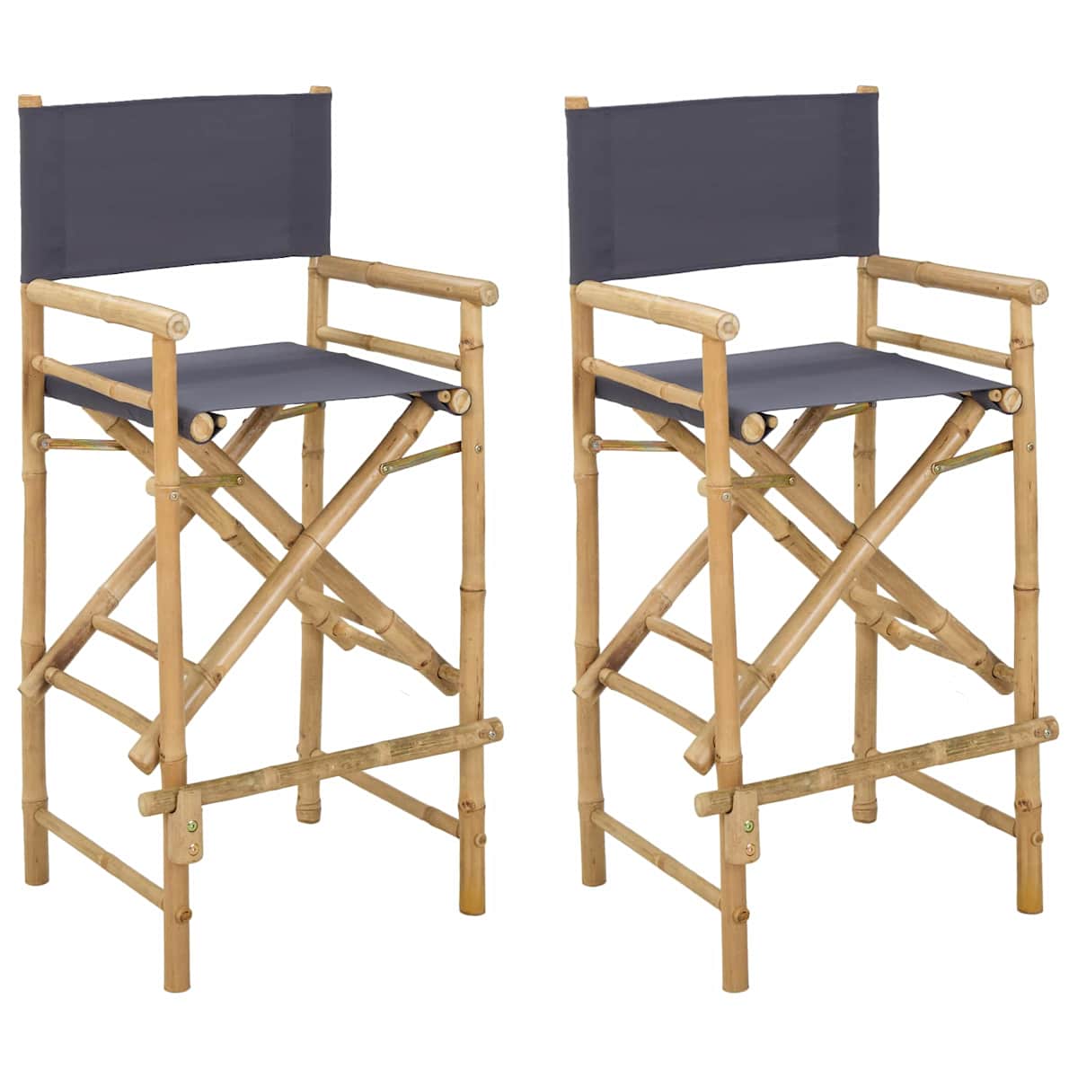 Folding Directors Stol 2 stk. Bambus - Billede 2