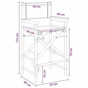 Skládací režisérská židle 2 pcs Přírodní Bambus - obrázek 10