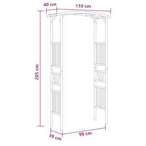 Zahradní oblouk Přírodní 110 x 40 x 205 cm Bambus - obrázek 6