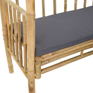 Zahradní oblouk s lavičkou Tmavě šedá 115 x 50 x 205 cm Bambus - obrázek 6
