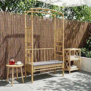 Vrtni lok s klopjo Naravna 115 x 50 x 205 cm Bambus