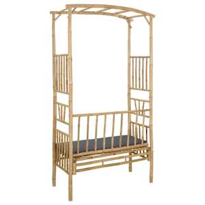 Zahradní oblouk s lavičkou Tmavě šedá 115 x 50 x 205 cm Bambus - obrázek 5