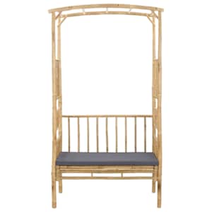 Zahradní oblouk s lavičkou Tmavě šedá 115 x 50 x 205 cm Bambus - obrázek 3