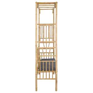 Zahradní oblouk s lavičkou Tmavě šedá 115 x 50 x 205 cm Bambus - obrázek 4