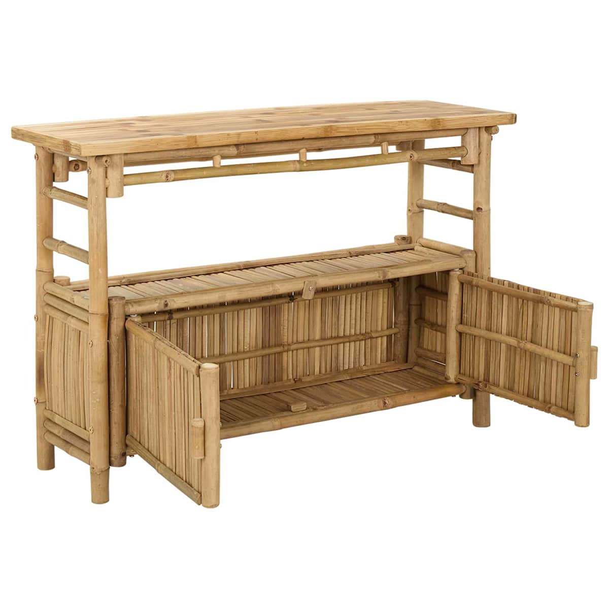 Konsolbord med hylde Naturfarvet Bambus - Billede 3