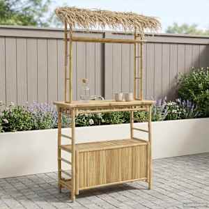 Zunanja barska miza Naravna 110 x 50 x 209 cm Bambus