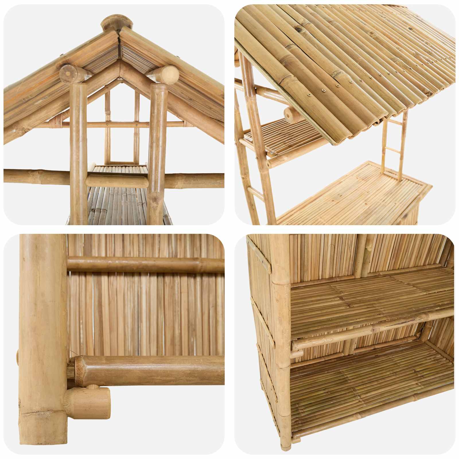 Външна бар маса Естествен 115 x 95 x 214 см Бамбук - Image 4