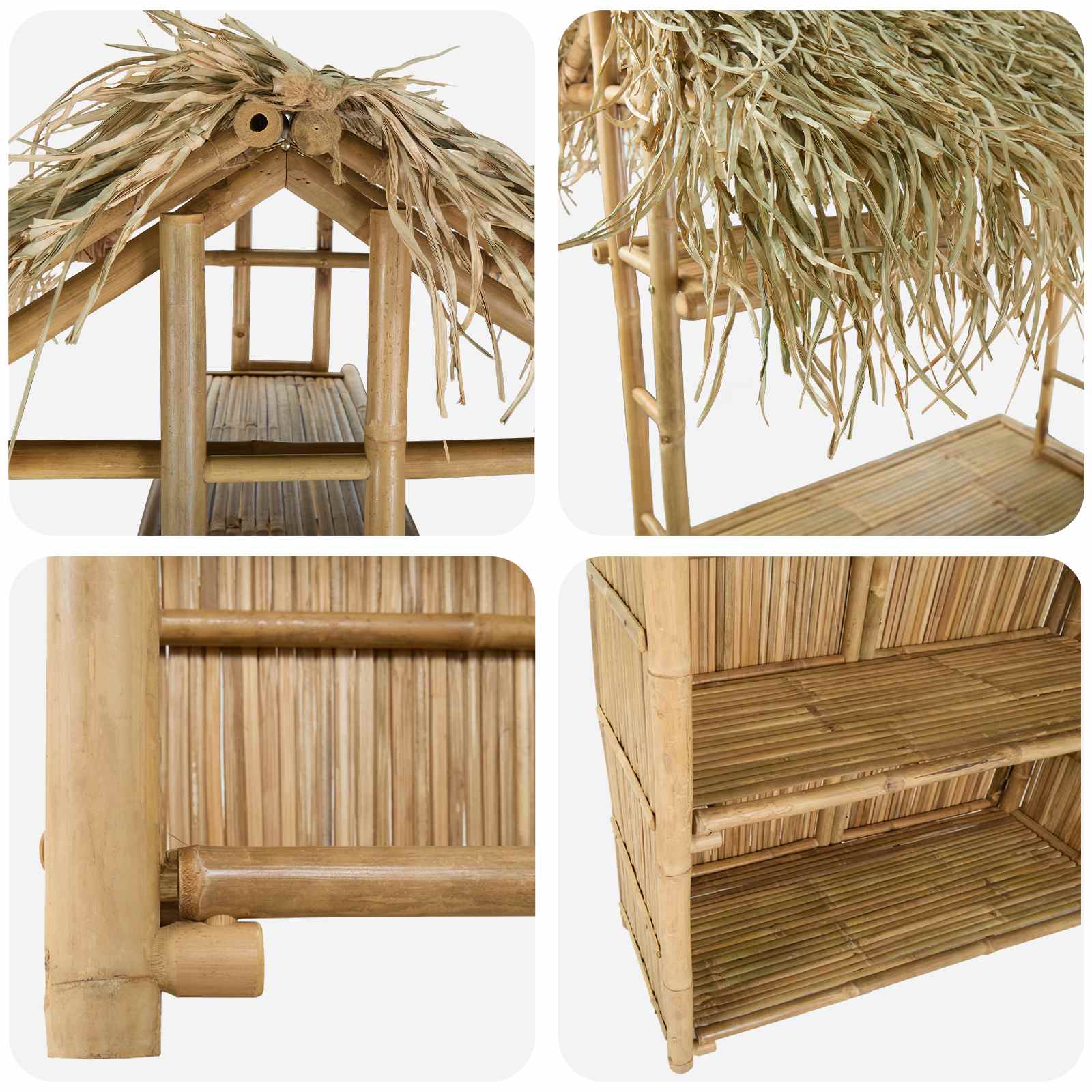 Външна бар маса Естествен 115 x 95 x 215 см Бамбук - Image 4