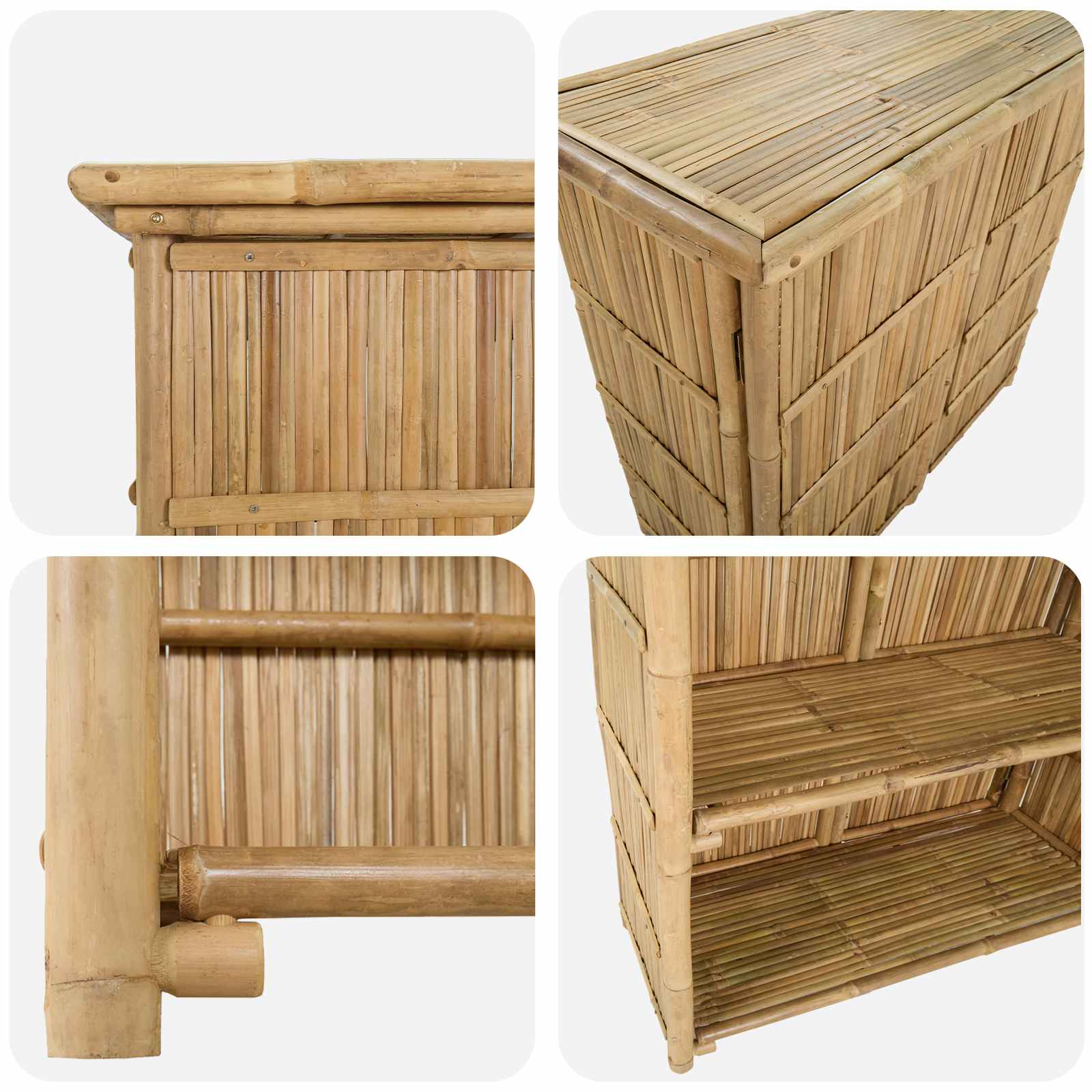 Външна бар маса Естествен 115 x 55 x 105 см Бамбук - Image 4