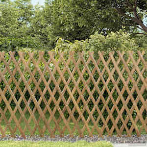 Raztegljiva ograja z rešetko 2 pcs Svetlo rjava 100 x 105 cm