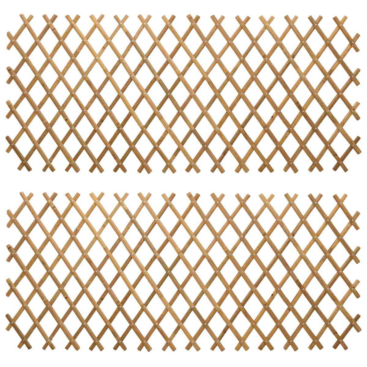 Udvidelig espalierhegn 2 stk. 100 x 105 cm Bambus Lys Brun - Billede 2