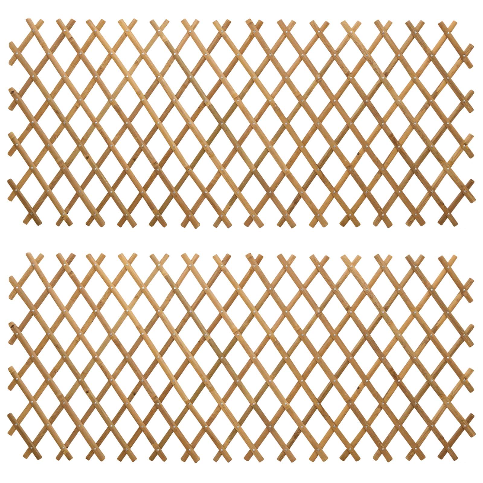 VidaXL Uitbreidbare Trellis Fence 2 Pcs Lichtbruin 100 X 105 Cm Bamboe