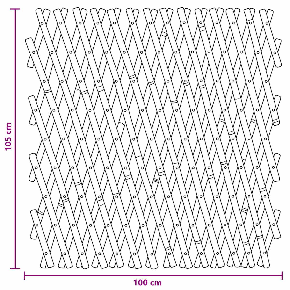 Udvidelig espalierhegn 2 stk. 100 x 105 cm Bambus Lys Brun - Billede 11