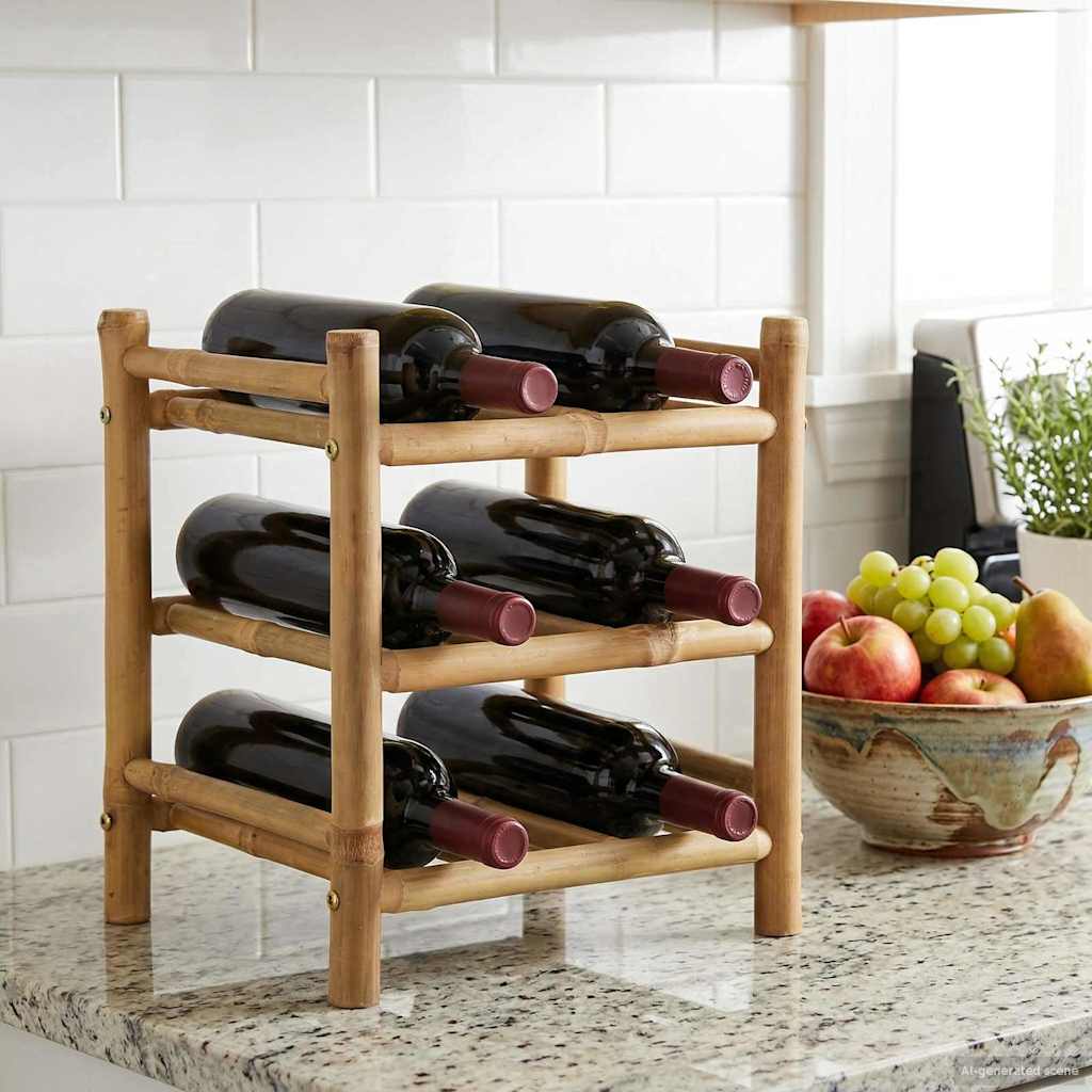 Stojalo za vino Naravna 32,5 x 29,5 x 36 cm Bambus