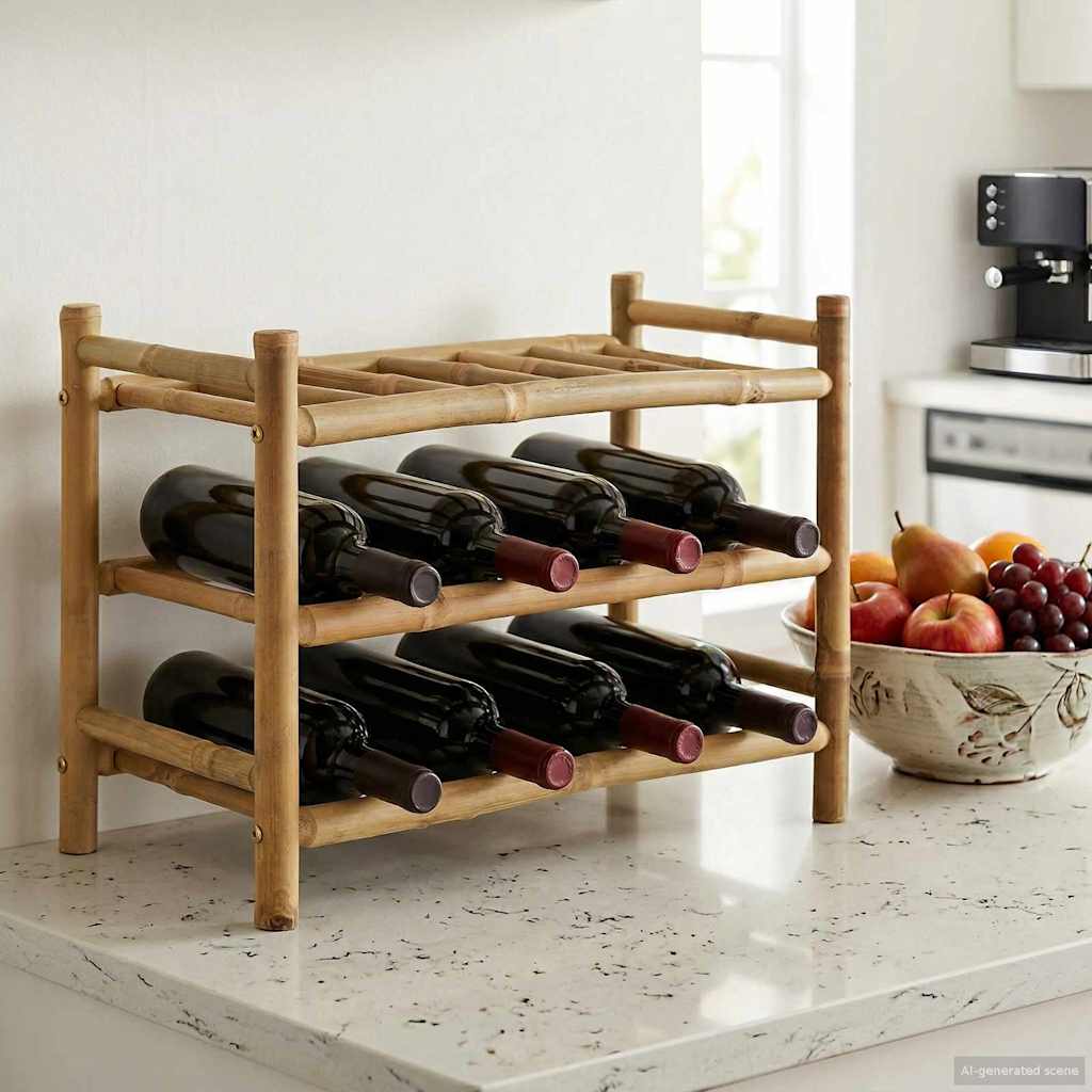 Stojalo za vino Naravna 57 x 29,5 x 36 cm Bambus