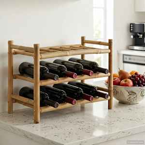 Stojalo za vino Naravna 57 x 29,5 x 36 cm Bambus