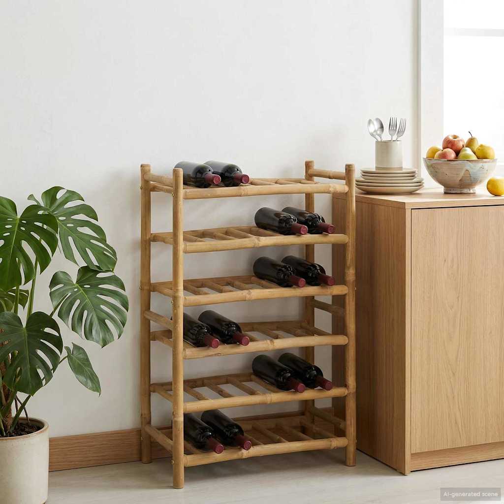 Veepudeli Riiul Neutraalne 57 x 29,5 x 72 cm Bambus