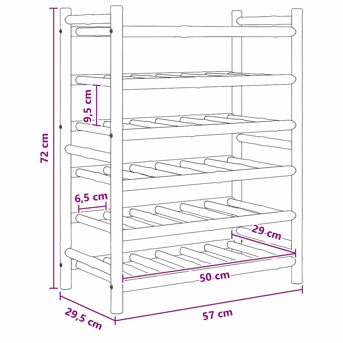 Vinfad Bambus Naturfarvet - Billede 6