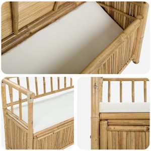 Zahradní úložná lavice 110 x 47 x 80 cm Bambus Přírodní - obrázek 7