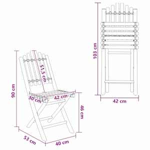 Zahradní křeslo 4 pcs Přírodní 42 x 53 x 90 cm Bambus - obrázek 9