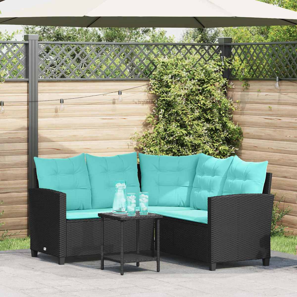 Havemøbelsofa 2 stk. 5-Antal sæder Poly rattan