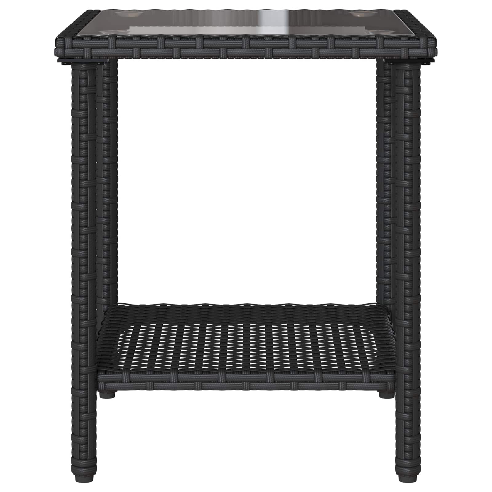 Vrtni kavč z blazino s polico 2 pcs Črna in turkizna Poly ratan - slika 8