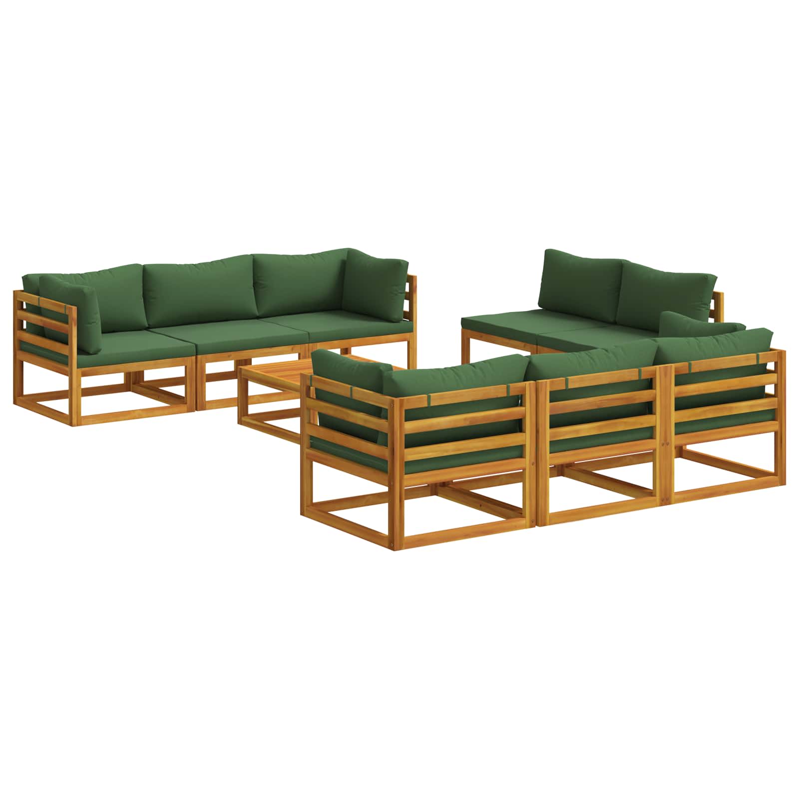 9-delige modulaire tuinloungeset Naturel Massief Acaciahout image 1