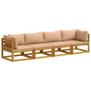 Set pohovek 4 ks Přírodní Masivní akátové dřevo - obrázek 1