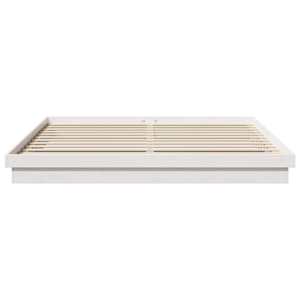 Rám postele Bílá 200 x 200 cm Masivní borové dřevo - obrázek 4