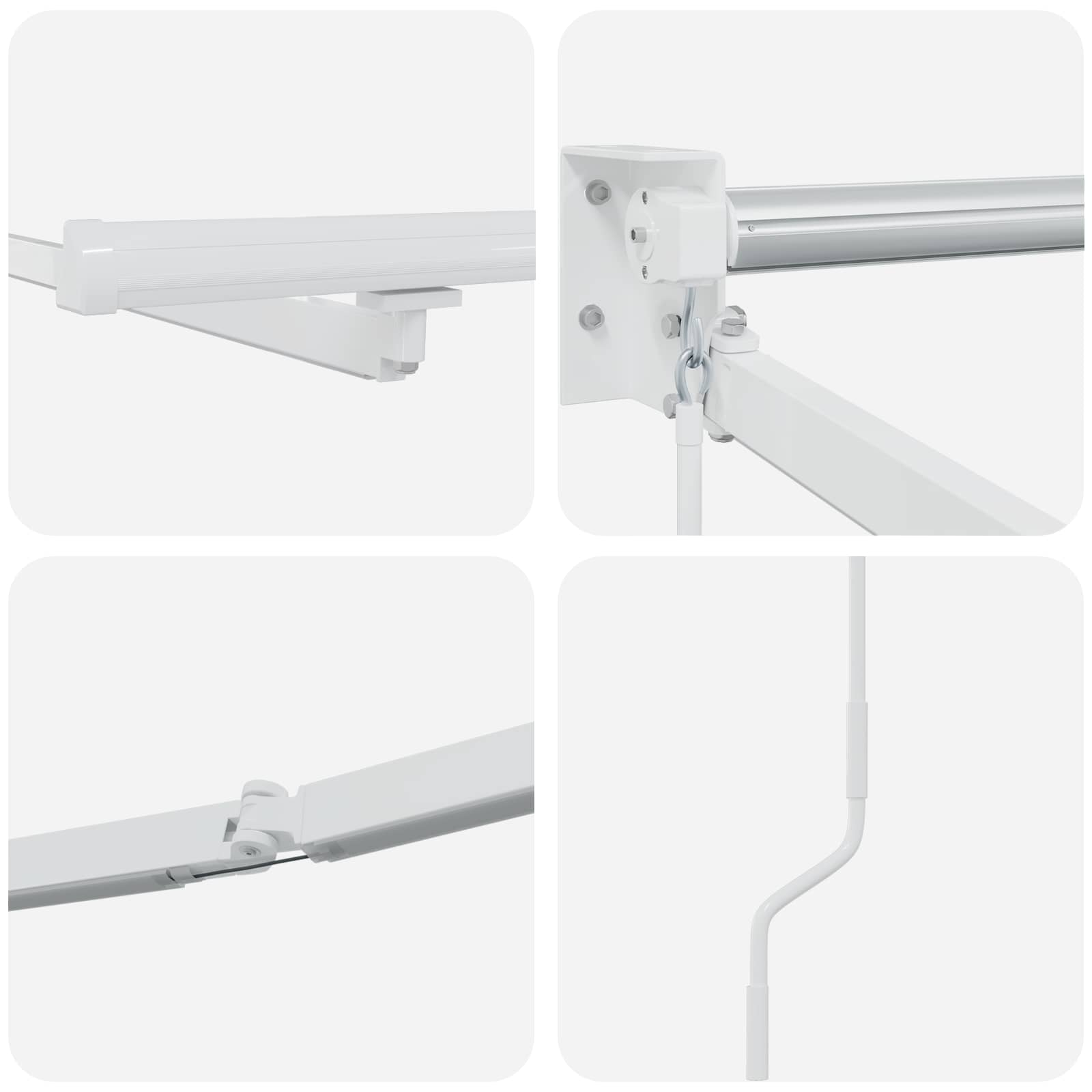 vidaXL Električni zložljivi okvir tende Bela 4 x 2 m Aluminij - slika 8