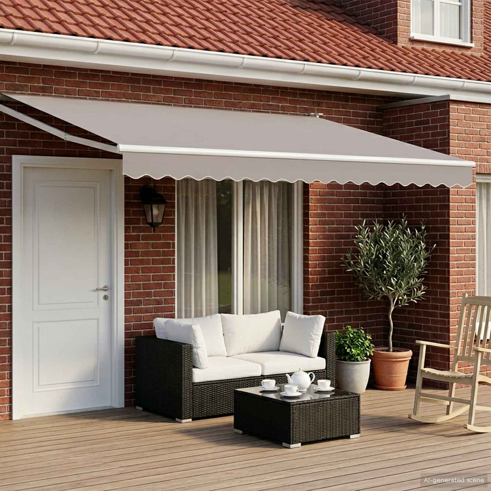 vidaXL Cadru copertină retractabil electric Alb 4 x 2 m Aluminiu